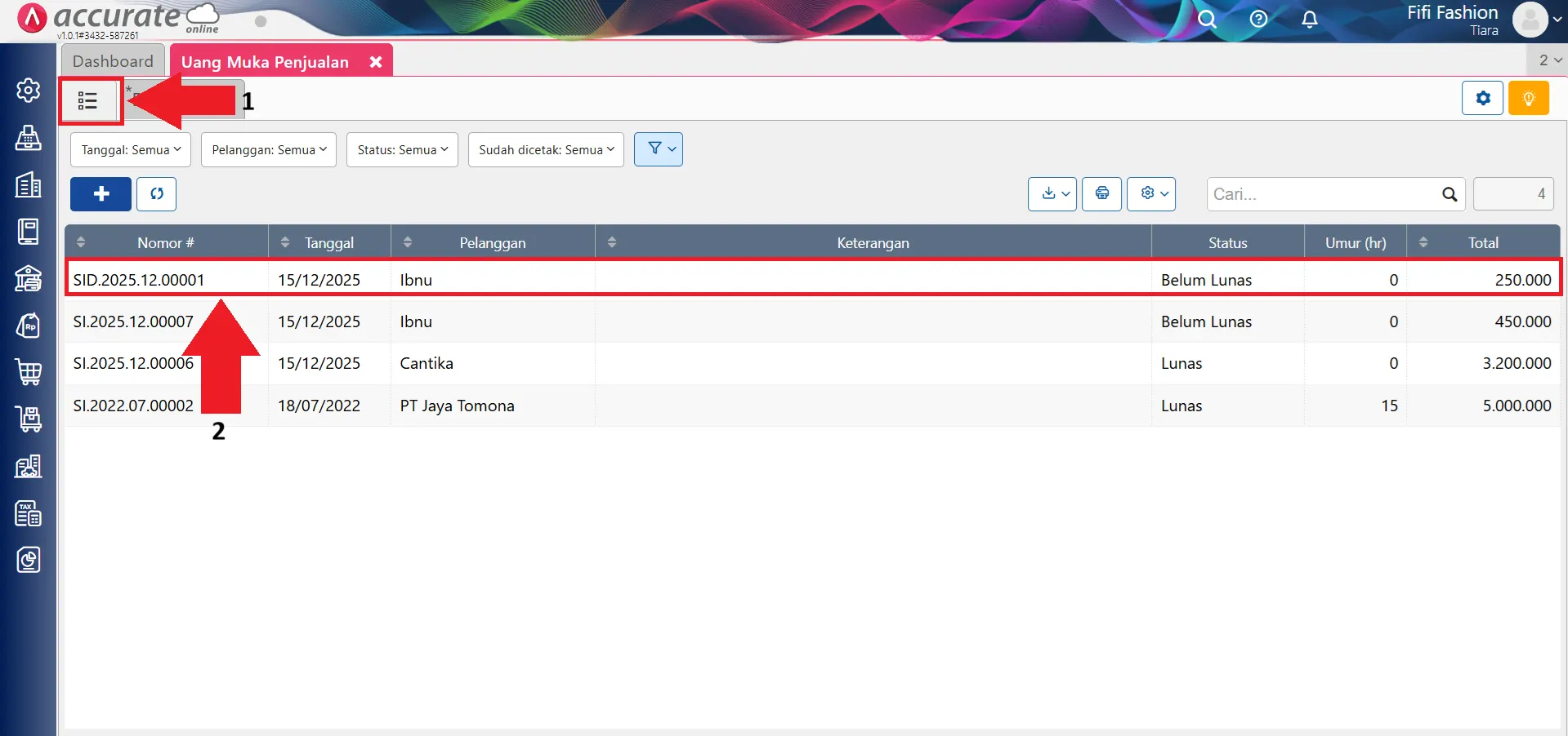 Mengatur counter penomoran transaksi